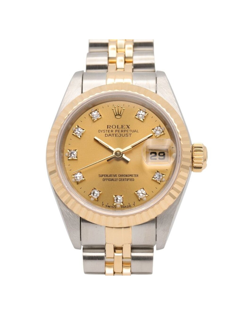 Rolex Watch Datejust Diamond 18k Stainless Steel